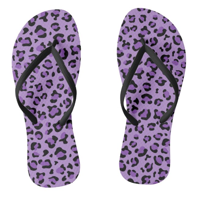 Leopardendrucke, Leoparden-Spots, Lila Leopard Flip Flops (Fußbett)
