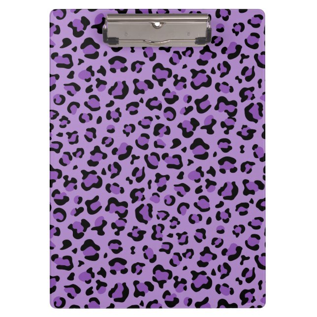 Leopardendrucke, Leoparden-Spots, Lila Leopard Klemmbrett (Vorderseite)