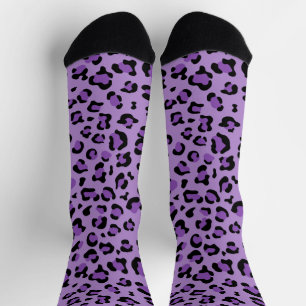 Leopardendrucke, Leoparden-Spots, Lila Leopard Socken