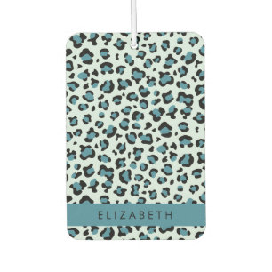 Leopardendrucke, Spots, Blauer Leopard, Ihr Name Autolufterfrischer