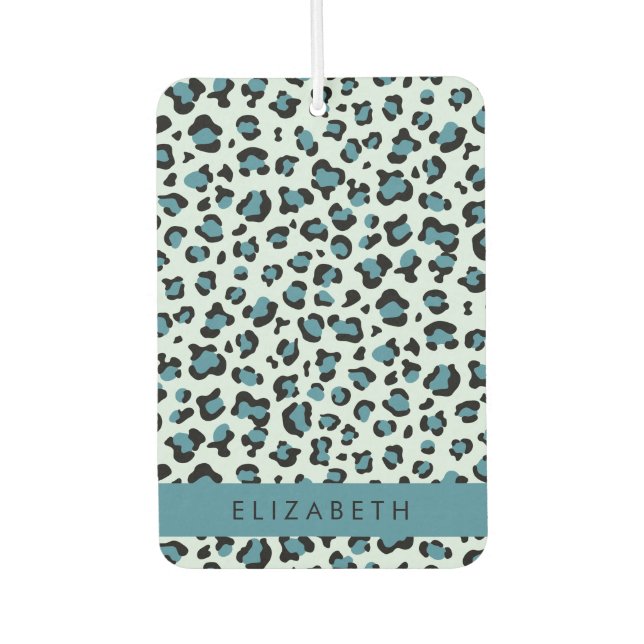 Leopardendrucke, Spots, Blauer Leopard, Ihr Name Autolufterfrischer (Vorderseite)