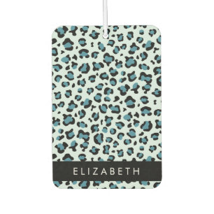 Leopardendrucke, Spots, Blauer Leopard, Ihr Name Autolufterfrischer