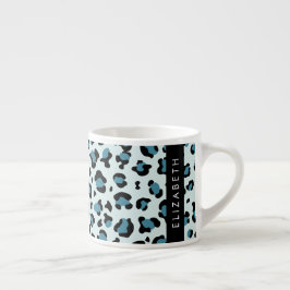 Leopardendrucke, Spots, Blauer Leopard, Ihr Name Espressotasse