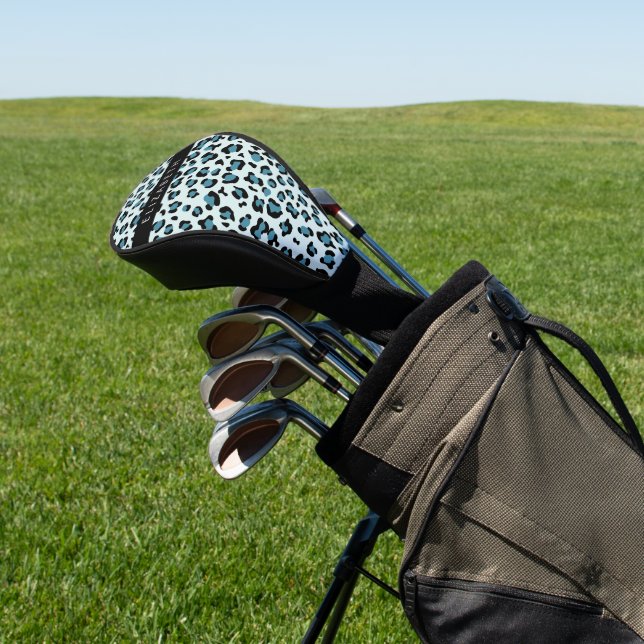 Leopardendrucke, Spots, Blauer Leopard, Ihr Name Golf Headcover (In SItu)