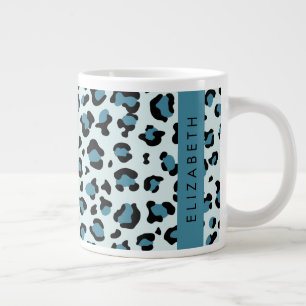 Leopardendrucke, Spots, Blauer Leopard, Ihr Name Jumbo-Tasse