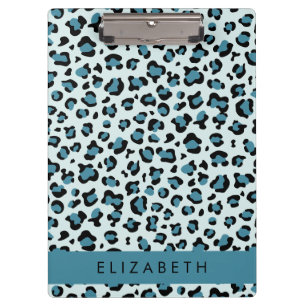 Leopardendrucke, Spots, Blauer Leopard, Ihr Name Klemmbrett