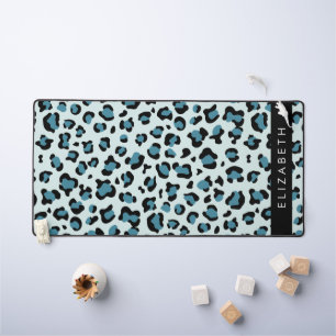 Leopardendrucke, Spots, Blauer Leopard, Ihr Name Schreibtischunterlage