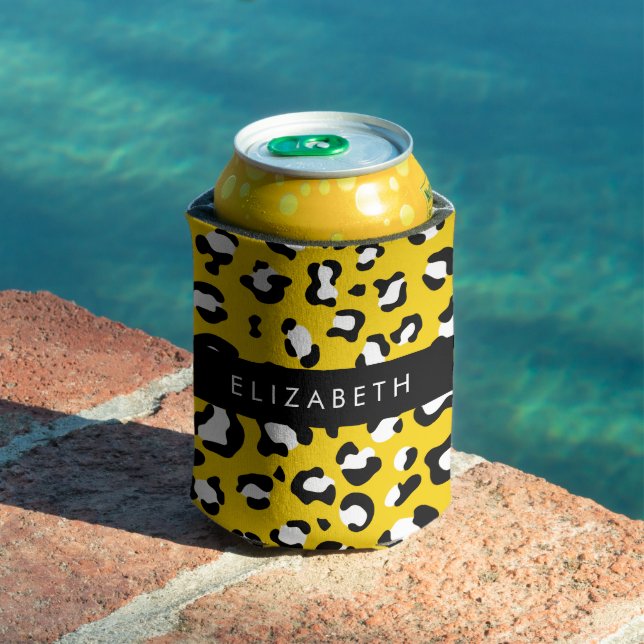 Leopardendrucke, Spots, Gelber Leopard, Ihr Name Dosenkühler (In Situ Pool)