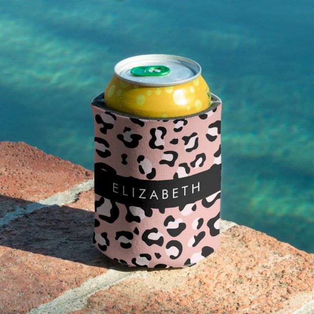 Leopardendrucke, Spots, rosa Leoparden, Ihr Name Dosenkühler (In Situ Pool)