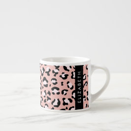 Leopardendrucke, Spots, rosa Leoparden, Ihr Name Espressotasse