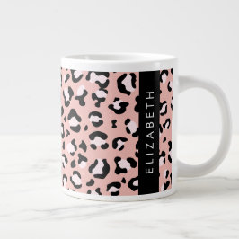Leopardendrucke, Spots, rosa Leoparden, Ihr Name Jumbo-Tasse