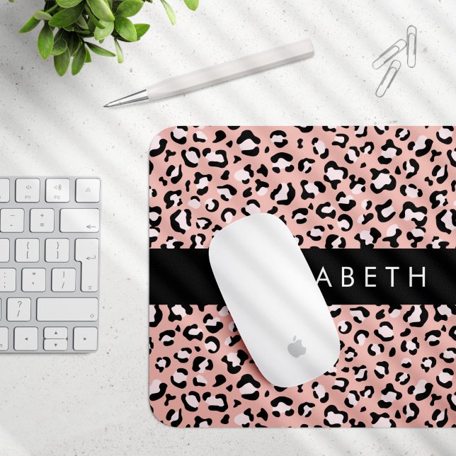 Leopardendrucke, Spots, rosa Leoparden, Ihr Name Mousepad (Von Creator hochgeladen)