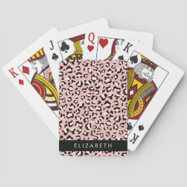 Leopardendrucke, Spots, rosa Leoparden, Ihr Name Spielkarten