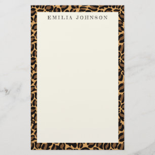Leopardendrucktextur   Personalisiert Stationer Briefpapier