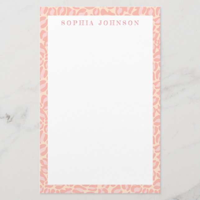 Leopardendrucktextur | Personalisiert Stationer Briefpapier (Vorderseite)