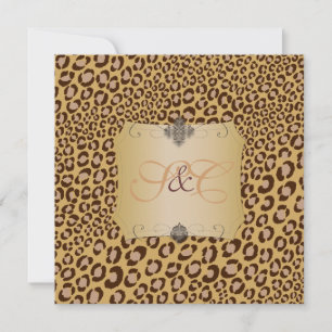 Leopardenflecken + Perlflecken/Vintag/heiß-pink Einladung