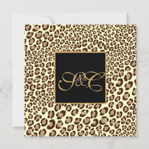 Leopardenflecken + Perlflecken/Vintage Wirbel Einladung