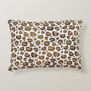 Leopardenflecken Wilde Tiere Golden Glitter Safari Dekokissen