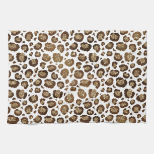 Leopardenflecken Wilde Tiere Goldenes Glitter Safa Geschirrtuch