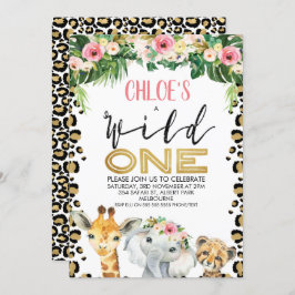 Leopardenflora Wild Ein Geburtstag Einladung
