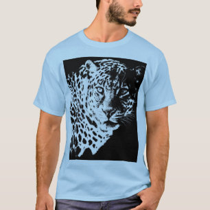 Leopardengesicht Modernes Pop-Art-Tiere Template H T-Shirt