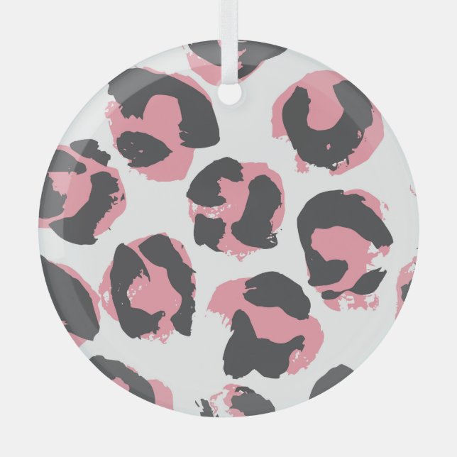 Leopardengürtel: Schwarz-Rosa-Textur Ornament Aus Glas (Vorderseite)