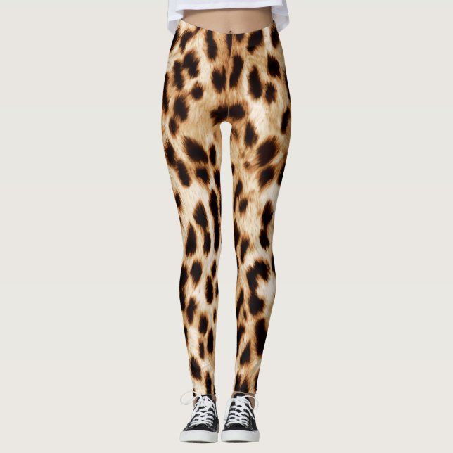 Leopardenhaut, authentisches Wildtiermuster. Leggings (Vorderseite)