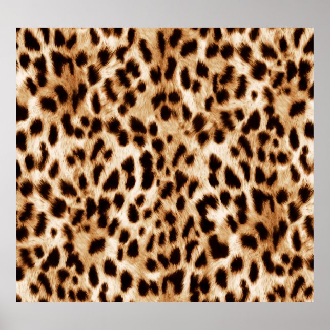 Leopardenhaut, authentisches Wildtiermuster. Poster (Vorne)