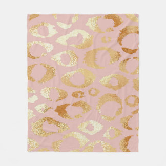 Leopardenhaut, goldene Rose Fleecedecke