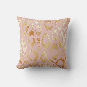 Leopardenhaut, goldene Rose Kissen