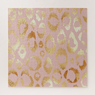 Leopardenhaut, goldene Rose Puzzle