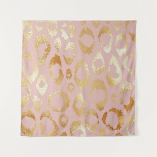 Leopardenhaut, goldene Rose Wandteppich