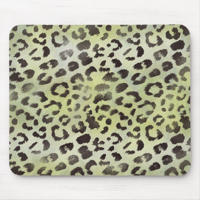 Leopardenhaut in Limettengrün Mousepad (Vorne)