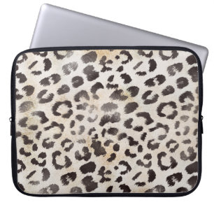 Leopardenhaut in Tangerine Elfenbein Laptopschutzhülle