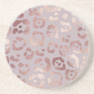 Leopardenhaut: Rose Gold Eleganz. Getränkeuntersetzer