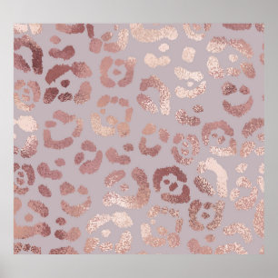 Leopardenhaut: Rose Gold Eleganz. Poster