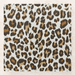 Leopardenhaut: Vintage Nahtlose Textur Glasuntersetzer