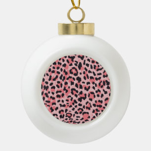 Leopardenhaut: Vintage nahtlose Textur Keramik Kugel-Ornament