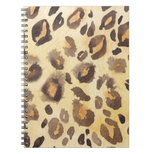 Leopardenhautimitieren, Aquarellfarbe abstrakt. Notizblock