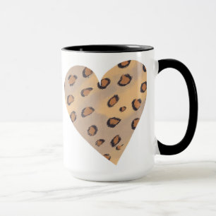 Leopardenherz, kundenspezifische Tasse für Tierabd