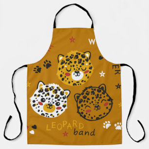 Leopardenkatze: Niedliches T-Shirt Zeichnend Schürze