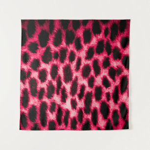 Leopardenleder: Rot-Schwarz-Textur. Wandteppich