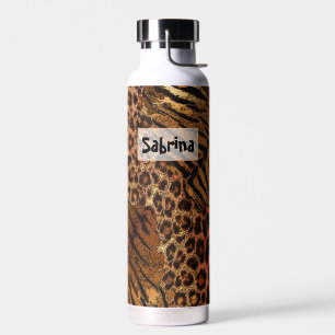 Leopardenleder Trinkflasche