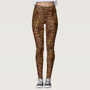 Leopardenlederhaut, trendy, gepunktet gestreifte K Leggings
