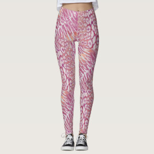 Leopardenlederhaut, trendy, gepunktet gestreifte K Leggings