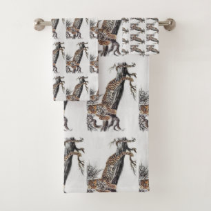 Leopardenliebhaber Badhandtuch Set