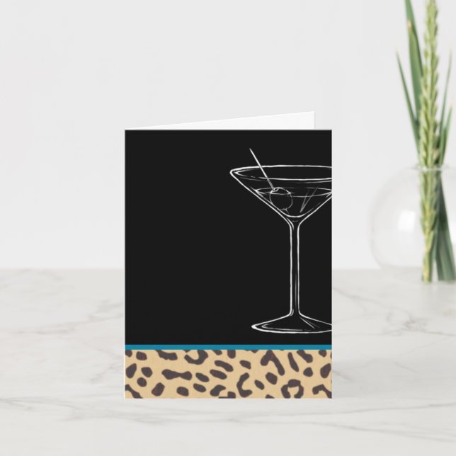 Leopardenmartini Geburtstag Karte (Vorderseite)