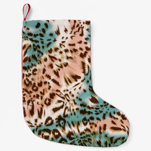 Leopardenmuster-Abbildung, tierischer Ausdruck Kleiner Weihnachtsstrumpf