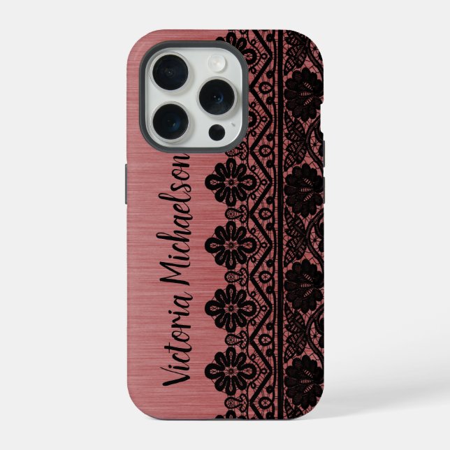 Leopardenmuster auf Rosa iPhone Hülle (Rückseite)
