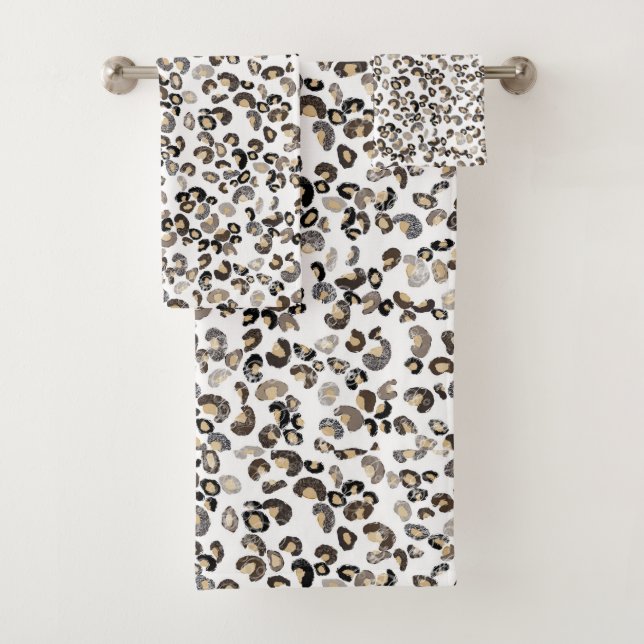 Leopardenmuster Badhandtuch Set (Insitu)